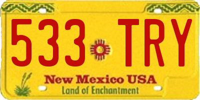 NM license plate 533TRY