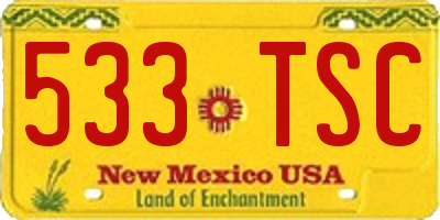 NM license plate 533TSC