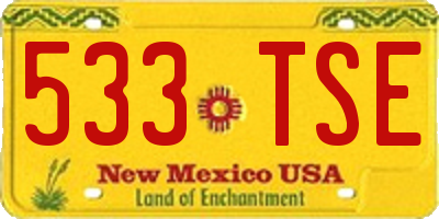 NM license plate 533TSE