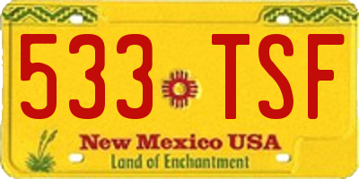 NM license plate 533TSF