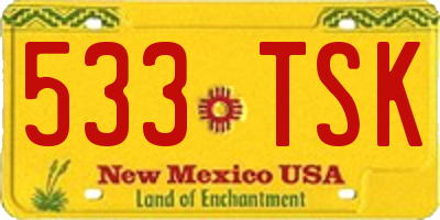 NM license plate 533TSK