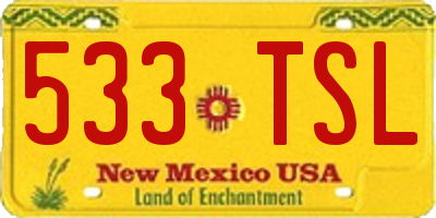 NM license plate 533TSL