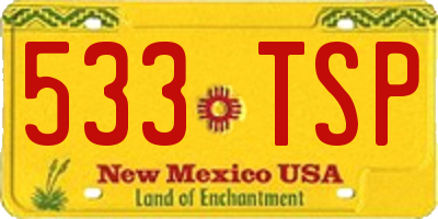 NM license plate 533TSP