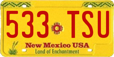 NM license plate 533TSU