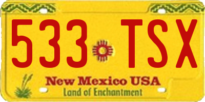 NM license plate 533TSX