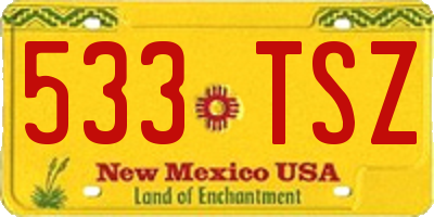 NM license plate 533TSZ