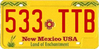 NM license plate 533TTB