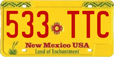NM license plate 533TTC