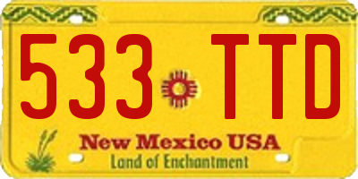 NM license plate 533TTD