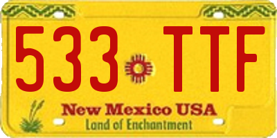 NM license plate 533TTF