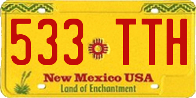 NM license plate 533TTH