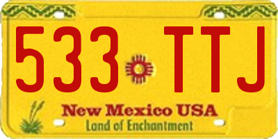 NM license plate 533TTJ