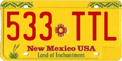 NM license plate 533TTL