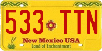 NM license plate 533TTN