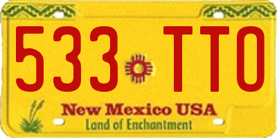NM license plate 533TTO