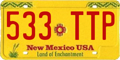 NM license plate 533TTP
