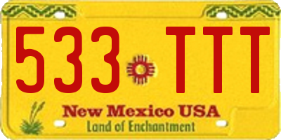 NM license plate 533TTT