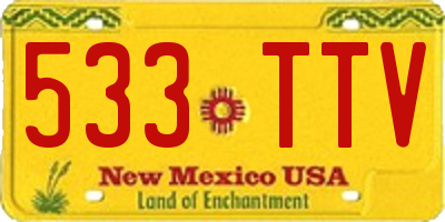 NM license plate 533TTV