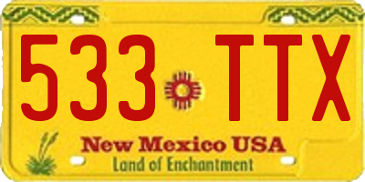 NM license plate 533TTX