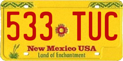 NM license plate 533TUC