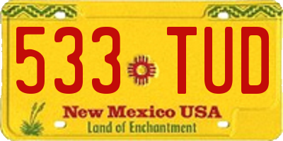NM license plate 533TUD