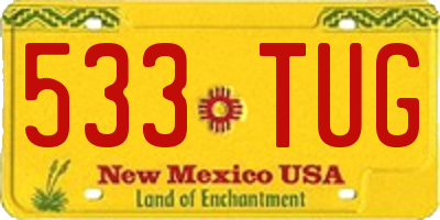 NM license plate 533TUG