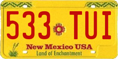 NM license plate 533TUI