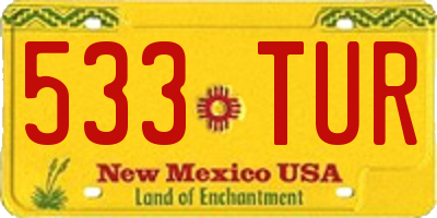 NM license plate 533TUR