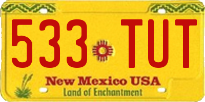 NM license plate 533TUT