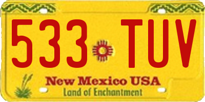 NM license plate 533TUV