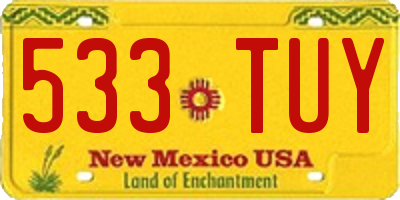 NM license plate 533TUY