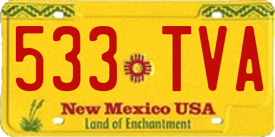 NM license plate 533TVA