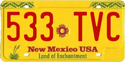 NM license plate 533TVC