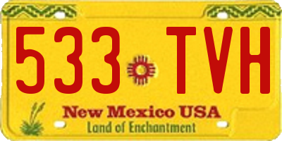 NM license plate 533TVH