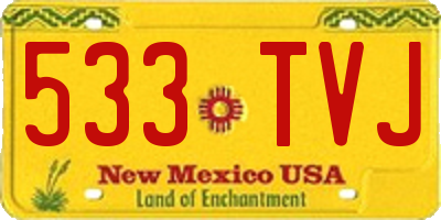 NM license plate 533TVJ