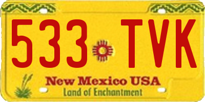 NM license plate 533TVK