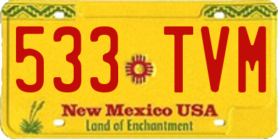 NM license plate 533TVM