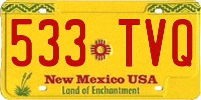 NM license plate 533TVQ