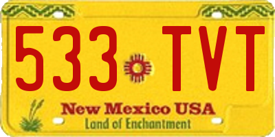 NM license plate 533TVT