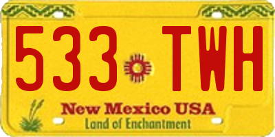NM license plate 533TWH