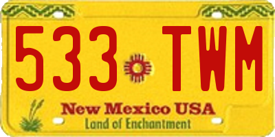 NM license plate 533TWM
