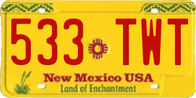 NM license plate 533TWT