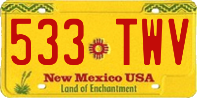 NM license plate 533TWV