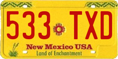 NM license plate 533TXD