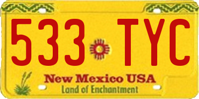 NM license plate 533TYC