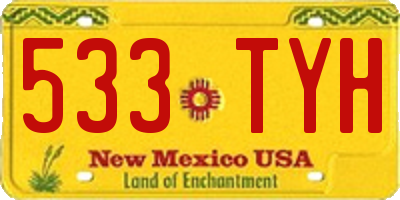 NM license plate 533TYH