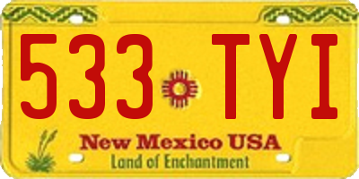 NM license plate 533TYI