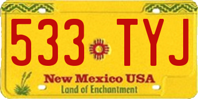 NM license plate 533TYJ