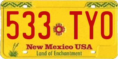 NM license plate 533TYO
