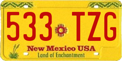 NM license plate 533TZG